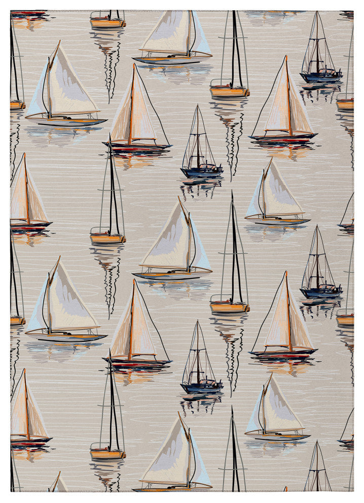 Indoor/Outdoor Harbor HA8 Ivory Machine Washable 8' x 10' Rug