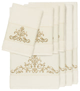 Scarlet 8-Piece Embellished Towel Set, Cream