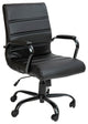 Flash Furniture Leather Mid-Back Office Swivel Chair in Black