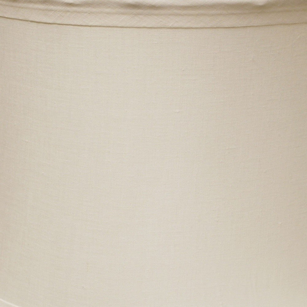 15" Snow Drum Trimmed Linen Lampshade