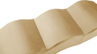 Wave Upholstered Bench, Camel, Velvet