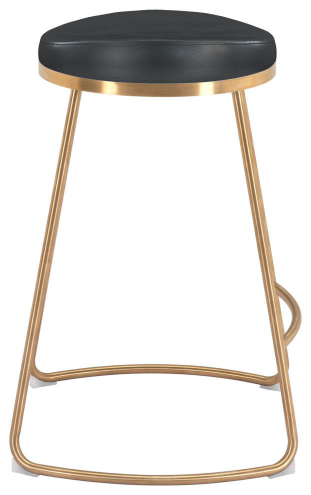 Bree Counter Stool, Set of 2 Black/Gold
