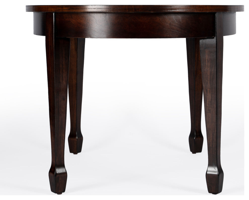 Clayton Oval Wood Cocktail Table, Cherry Brown