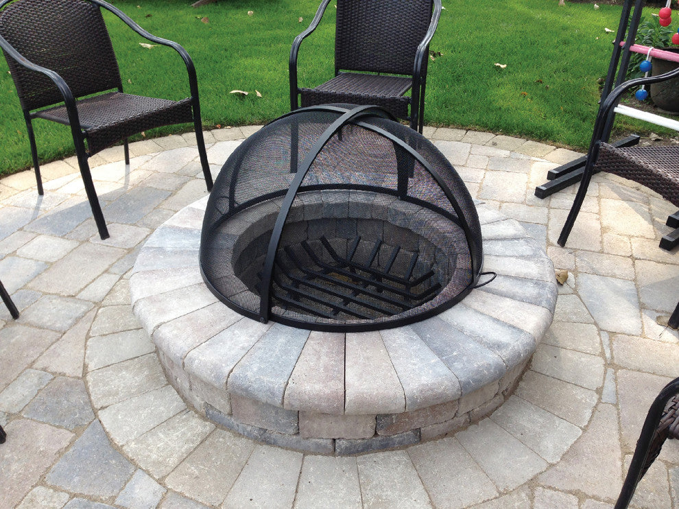 Master Flame 33" Diameter Stainless Steel Fire Pit Screen, Pivot Model