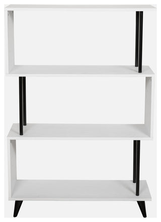 Danya B. Breuer 4-Tier White S-Shaped Bookcase With Black Hardware Accents