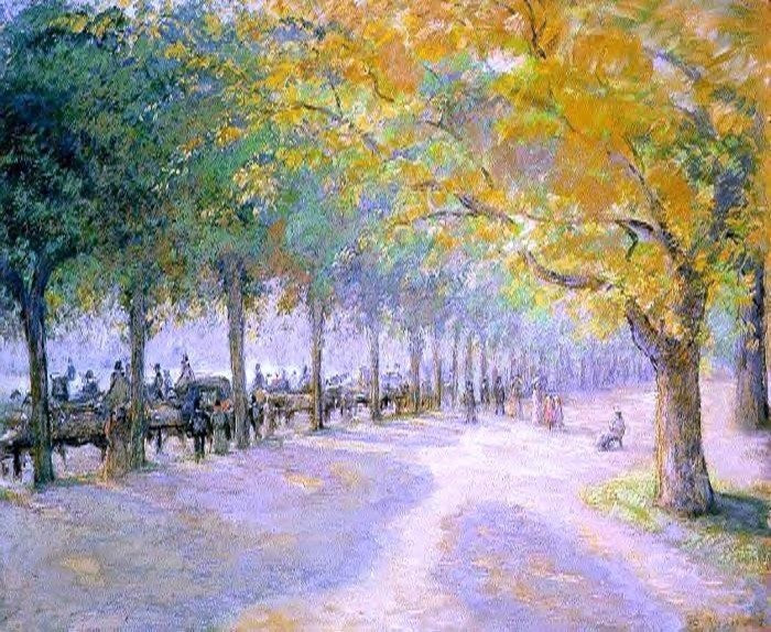 Camille Pissarro Hyde Park London, Gallery Wrapped Canvas Print, 20"x25"