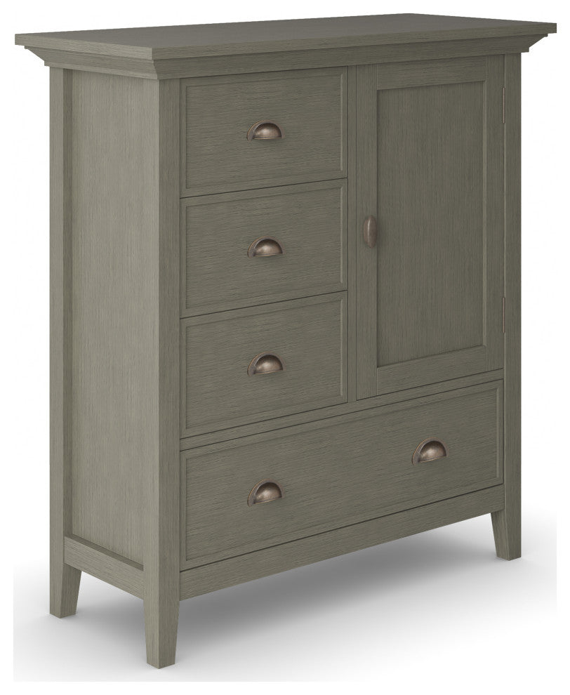 Redmond Solid Wood 39 Inch Wide Medium Storage Cabinet In Farmhouse Grey