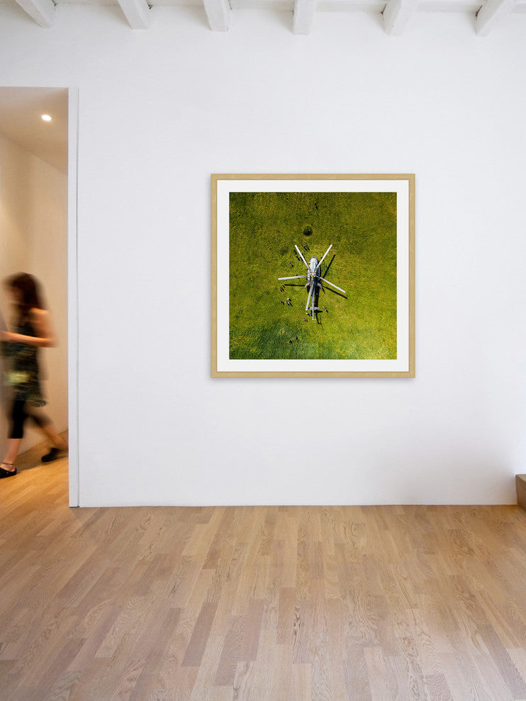 "Helicopter" Framed Painting Print by Karolis Janulis
