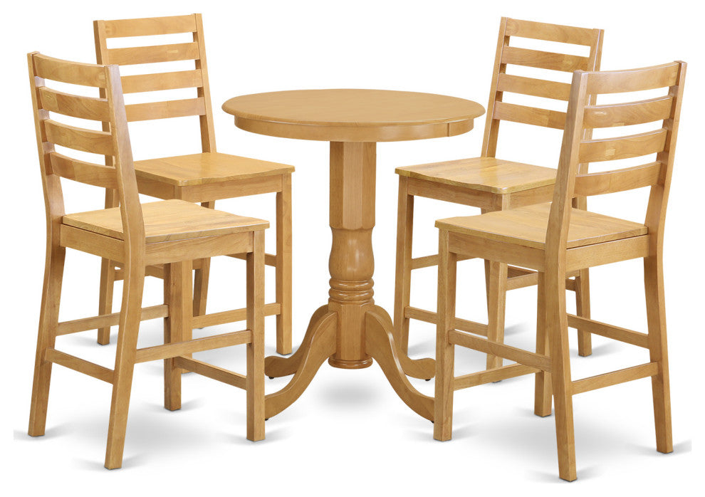 5 Pc Counter Height Dining Room Set -Pub Table And 4 Kitchen Dining Chairs