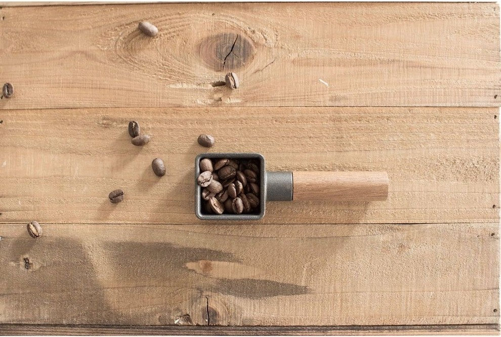 HMM Sqoop Coffee Bean Scoop, Cast Iron & Teak