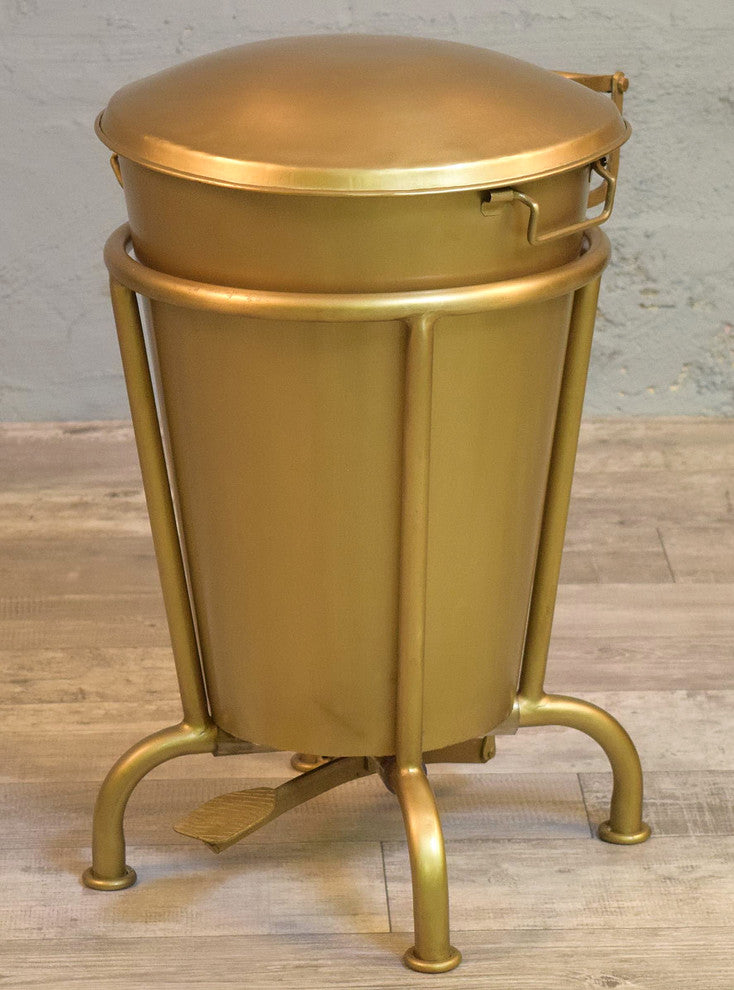 Saloon Waste Bin, Brass, 13 Gallon