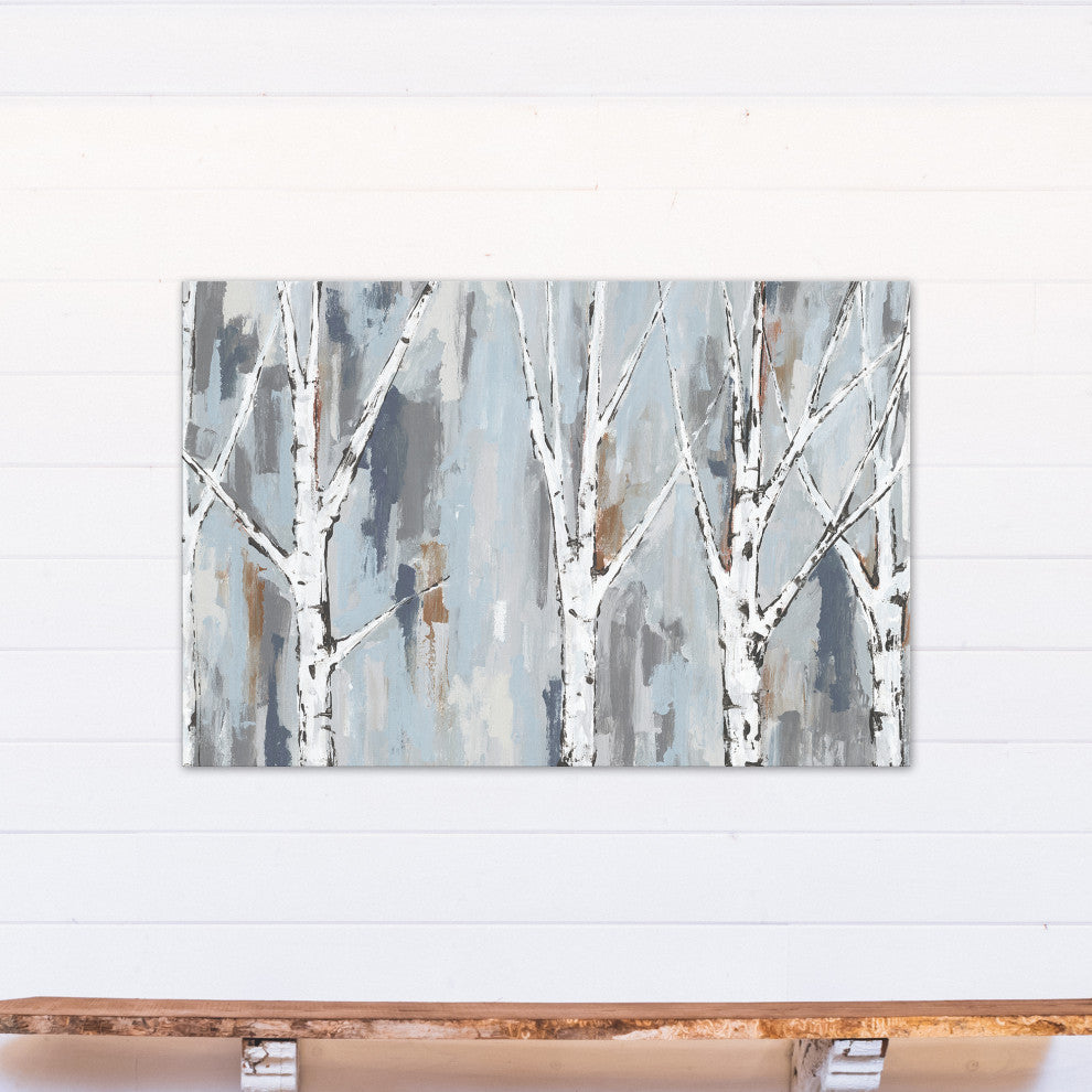 Painterly Birch Trees 32x48 Canvas Wall Art