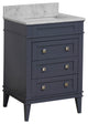 Eleanor 24" Bathroom Vanity, Marine Gray, Carrara Marble