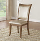 ACME Harald Side Chair, Set of 2, Beige PU and Gray Oak