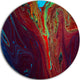 Dark Red Abstract Acrylic Paint Mix, Abstract Disc Metal Wall Art, 36"