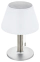 Solar-1-Light Integrated LED Outdoor Table Light-Silver-White Plastic Shade