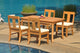 5-Piece Outdoor Patio Teak Dining Set: 60" Rectangle Table,4 Osbo Armless Chairs