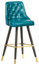 Portnoy Faux Leather Upholstered Bar Stool, Set of 2, Teal