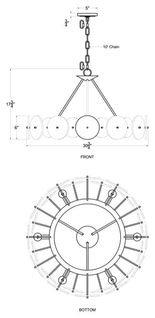 Cosmos 6-Lt Chandelier - Matte Black