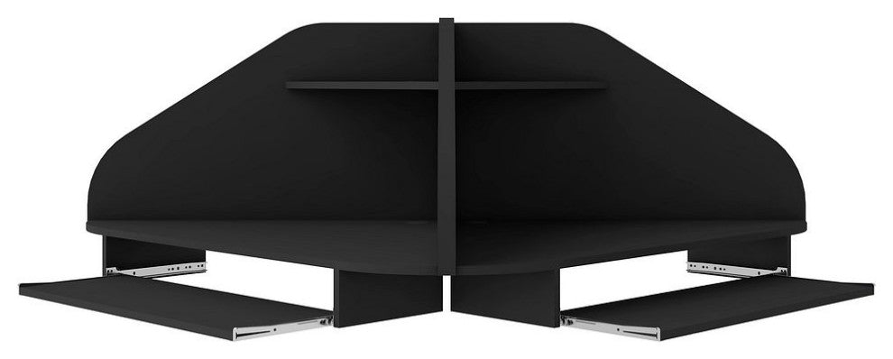 Bradley Floating 2-Piece Cubicle Section Desk Black