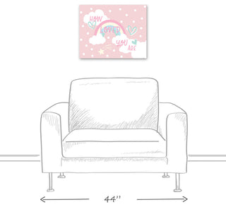 How Loved Pink Rainbow 20x16 Canvas Wall Art