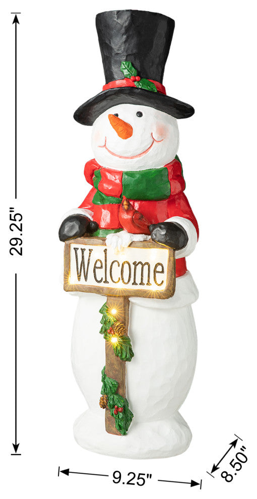 29.25"H Christmas Resin Snowman Porch Decor