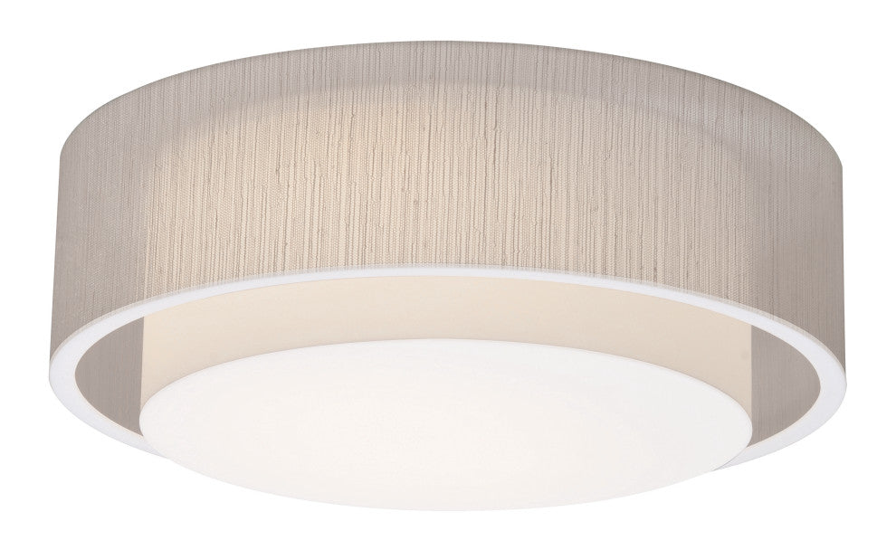 Sanibel LED Ceiling, White Finish, Jute, 18"