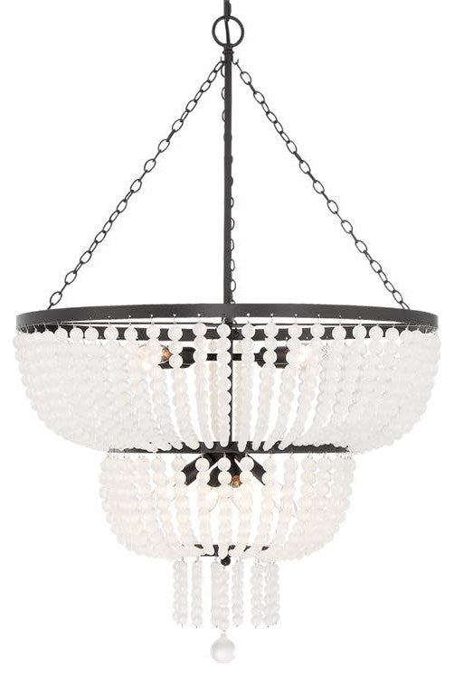 Crystorama Lighting Group 610 Rylee 8 Light 25"W Crystal - Matte Black