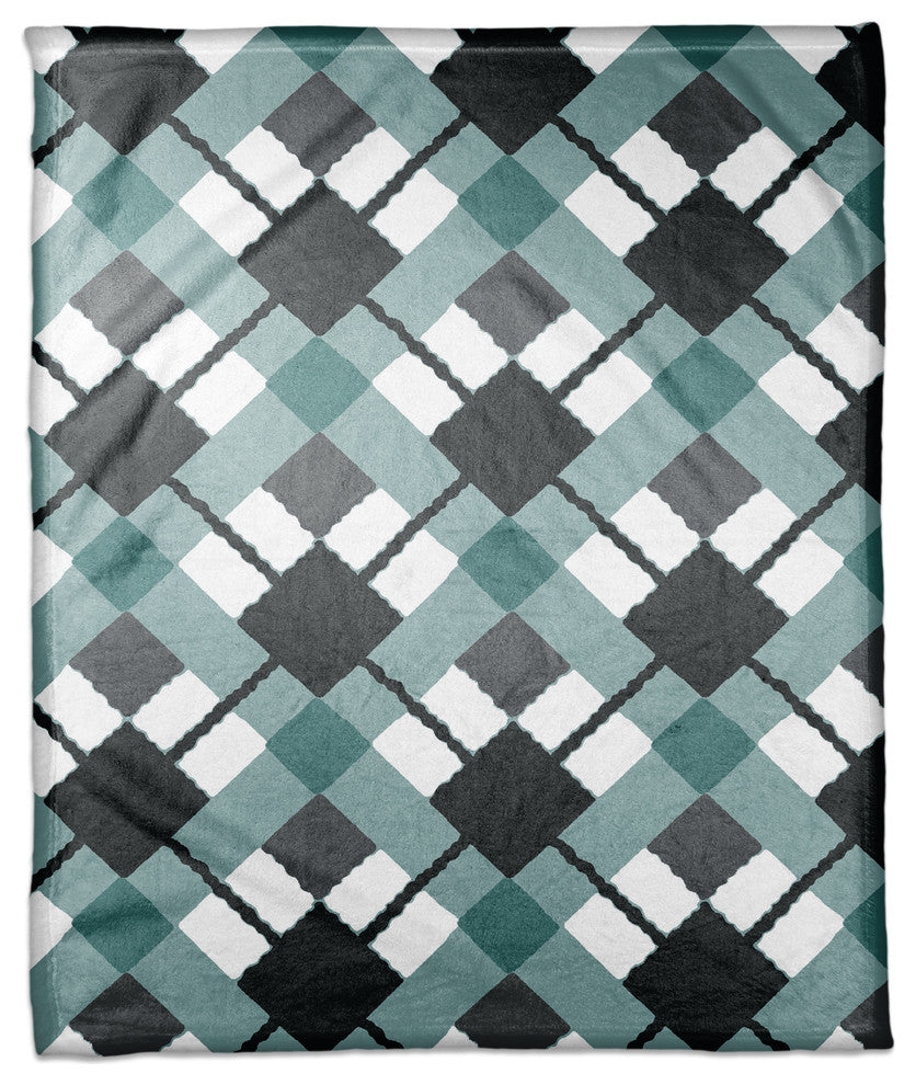 Blue Argyle Fleece Blanket