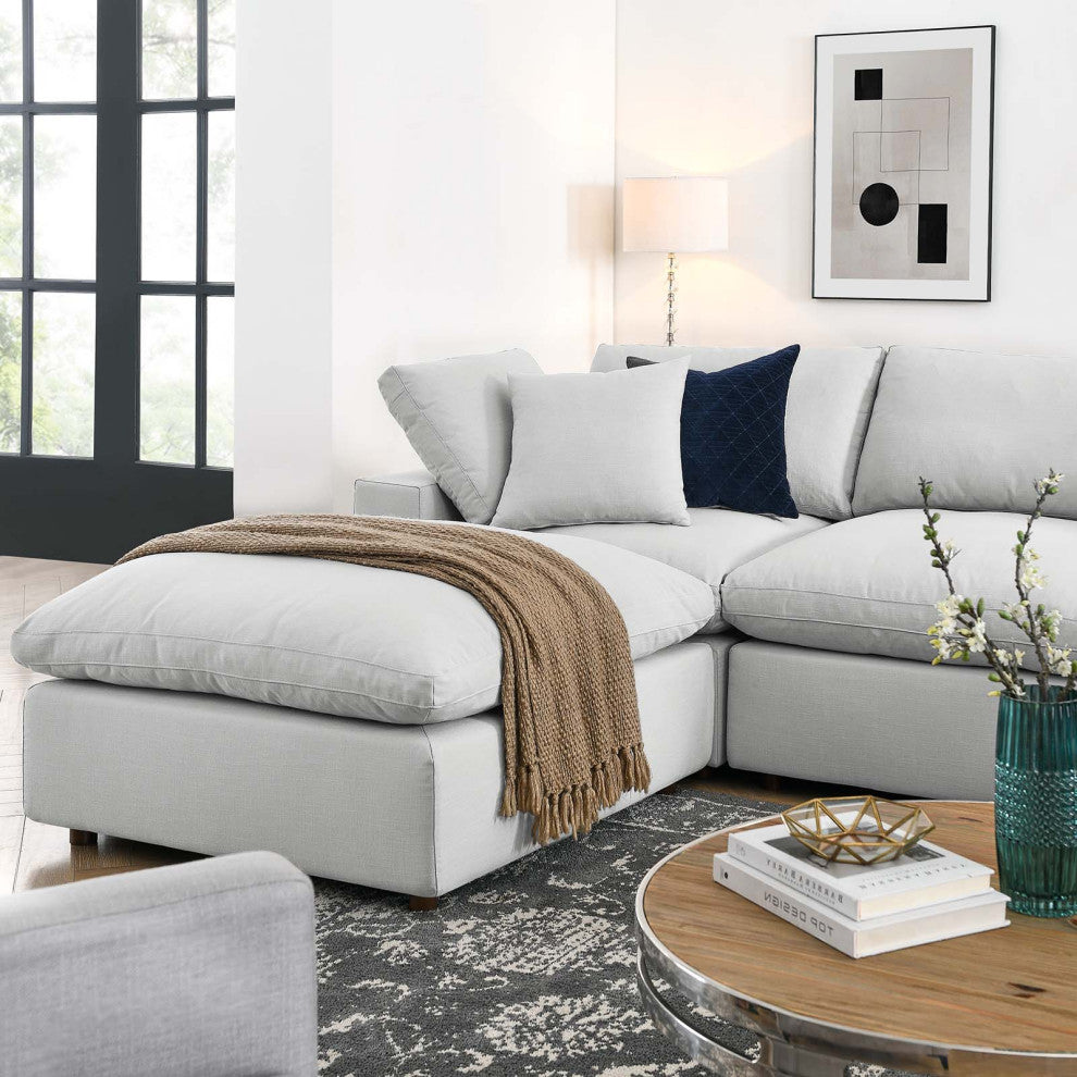 Modular Sectional Deep Sofa Set, Gray, Fabric, Modern, Lounge Hospitality