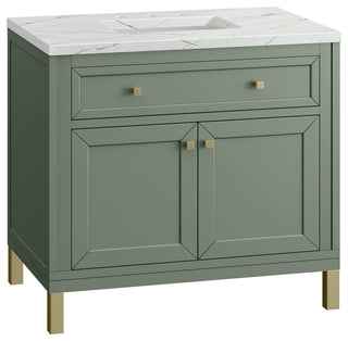 Chicago 36" Single Vanity, Smokey Celadon,  Ethereal Noctis Top
