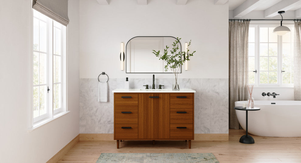 The Darby Bathroom Vanity, Teak, 48", Single Sink, Freestanding
