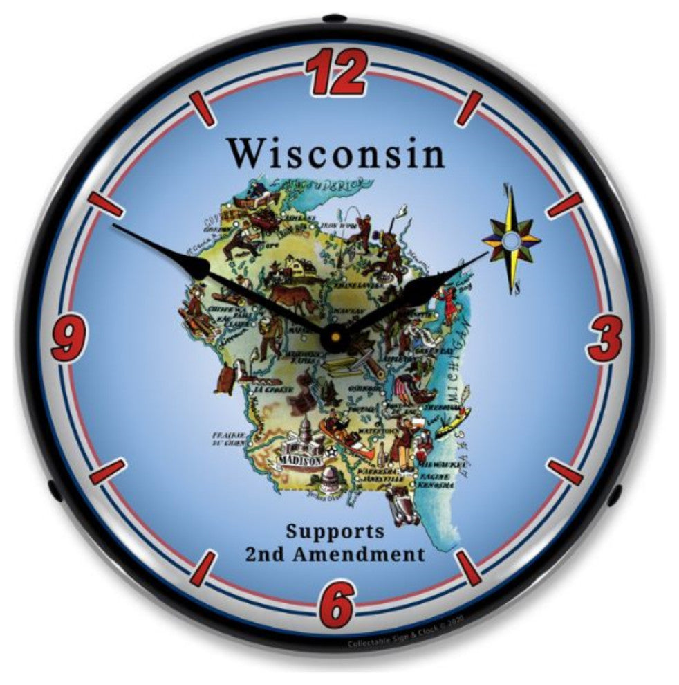 N20031072 Wisconsin Supports the 2nd Amendment Clock