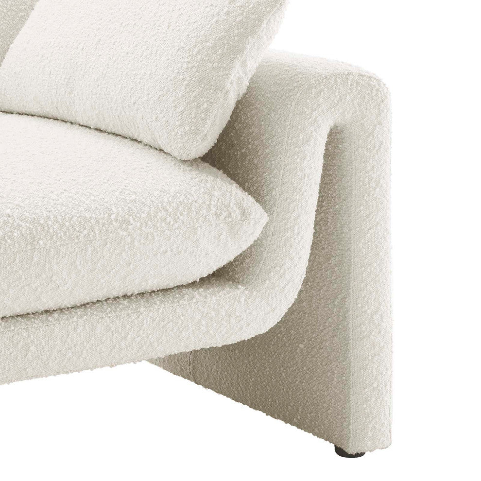 Waverly Boucle Fabric Sofa, Ivory