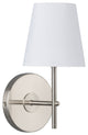 Tamb Wall Sconce with Fabric Shade, Brushed Nickel