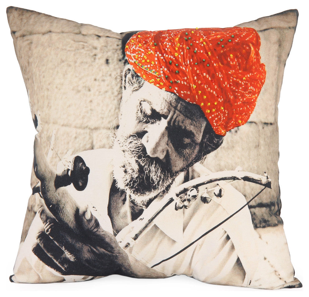 Music Photographic Embroidered Pillow