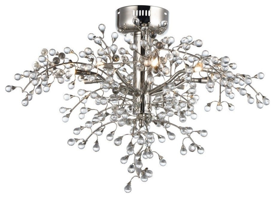 Maxim Lighting Cluster 8-Light Semi Flush, Polished Nickel