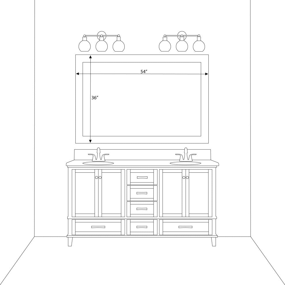 Pendleton Framed Wall Mirror, Champagne Gold, 36"x54"