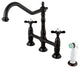 8" Centerset Kitchen Faucet with Plastic Sprayer, ORB