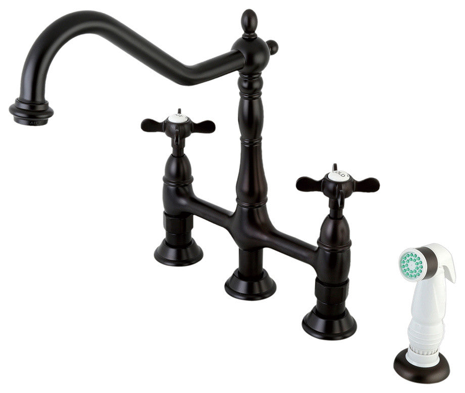 8" Centerset Kitchen Faucet with Plastic Sprayer, ORB