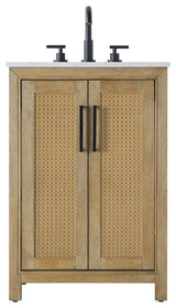 Home Living 24" Single Bathroom Vanity, Linen Oak
