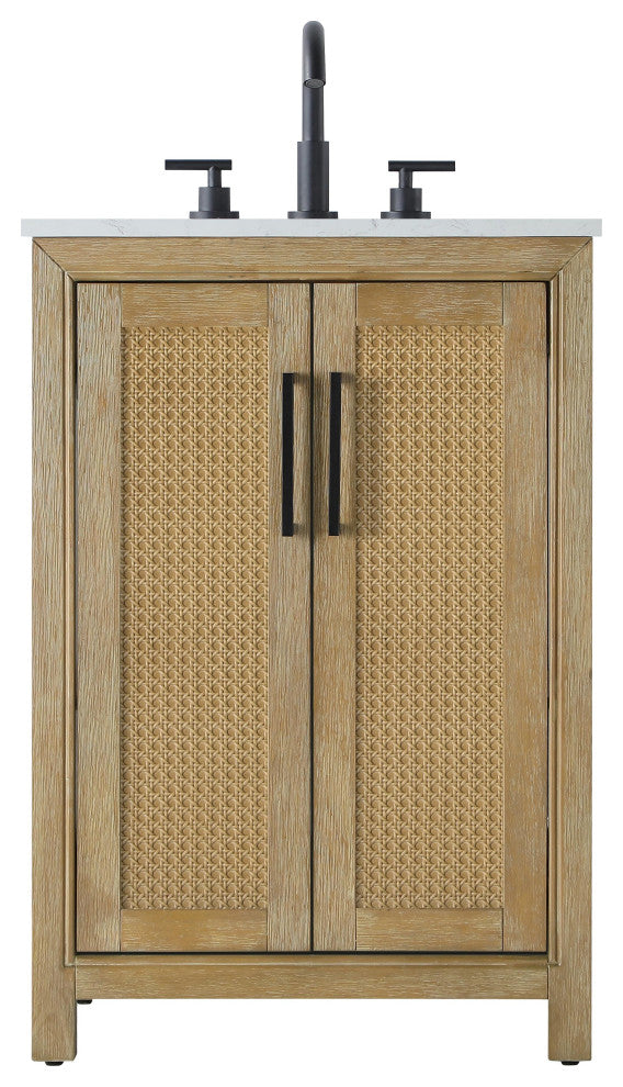 Home Living 24" Single Bathroom Vanity, Linen Oak