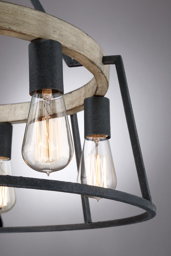 Quoizel BRT5006GK Six Light Chandelier Brockton Grey Ash