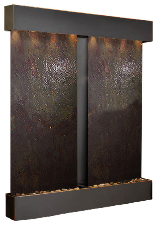 Cottonwood Falls Water Fountain, Multi-Color, Blackened Copper, Square