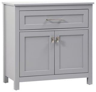 30" Wide Bathroom Storage Freestanding Cabinet, Grey