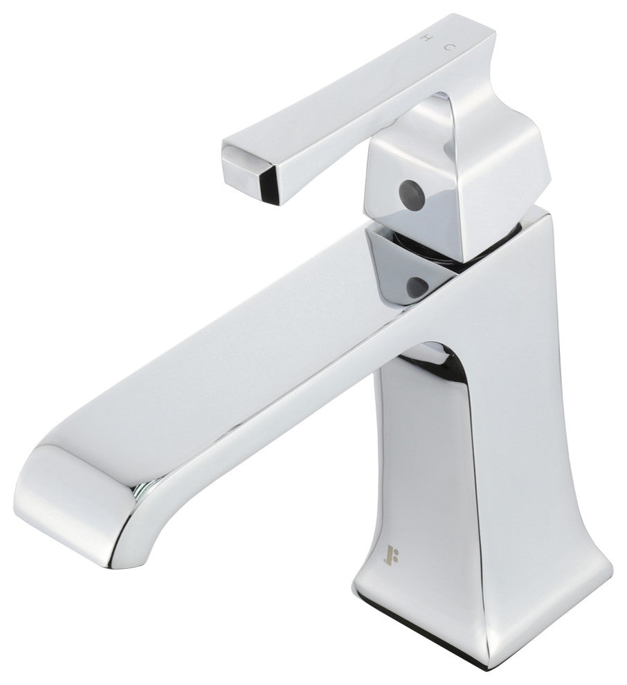 Fine Fixtures Arched Square Single Hole Bathroom Faucet, Polished Chrome