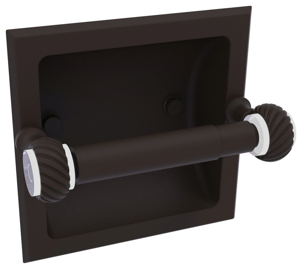 Pacific Grove Recessed Toilet Paper Holder with Twist Accent, Oil Rubbed Bronze