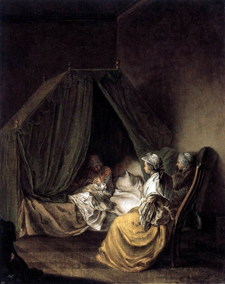 Daniel Nikolaus Chodowiecki The Lying-in Room (1) Gallery Wrapped Canvas Print