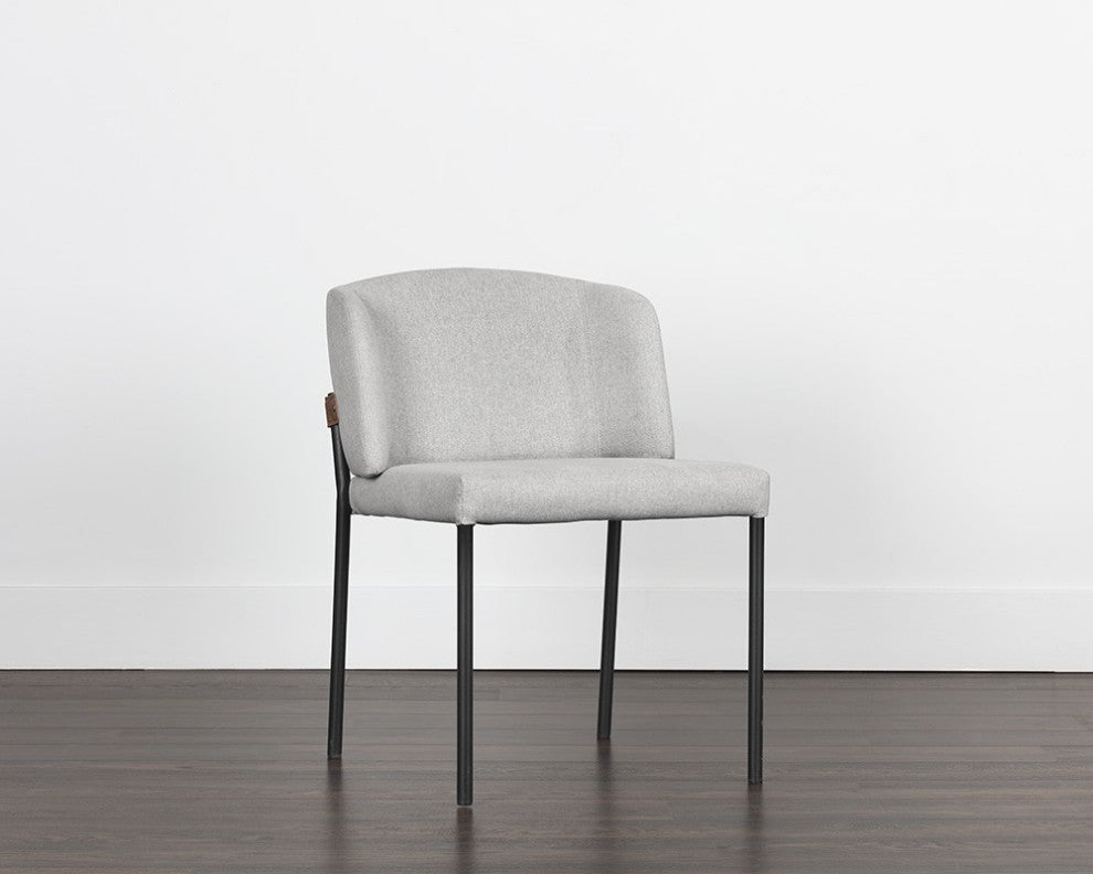 Pearce Dining Chair, Light Gray / Bravo Cognac, Set of 2