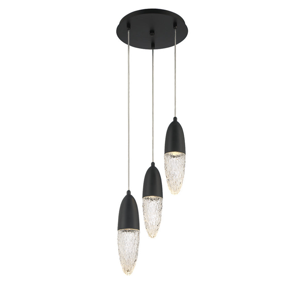 Ecrou 3-Light Chandelier, Black